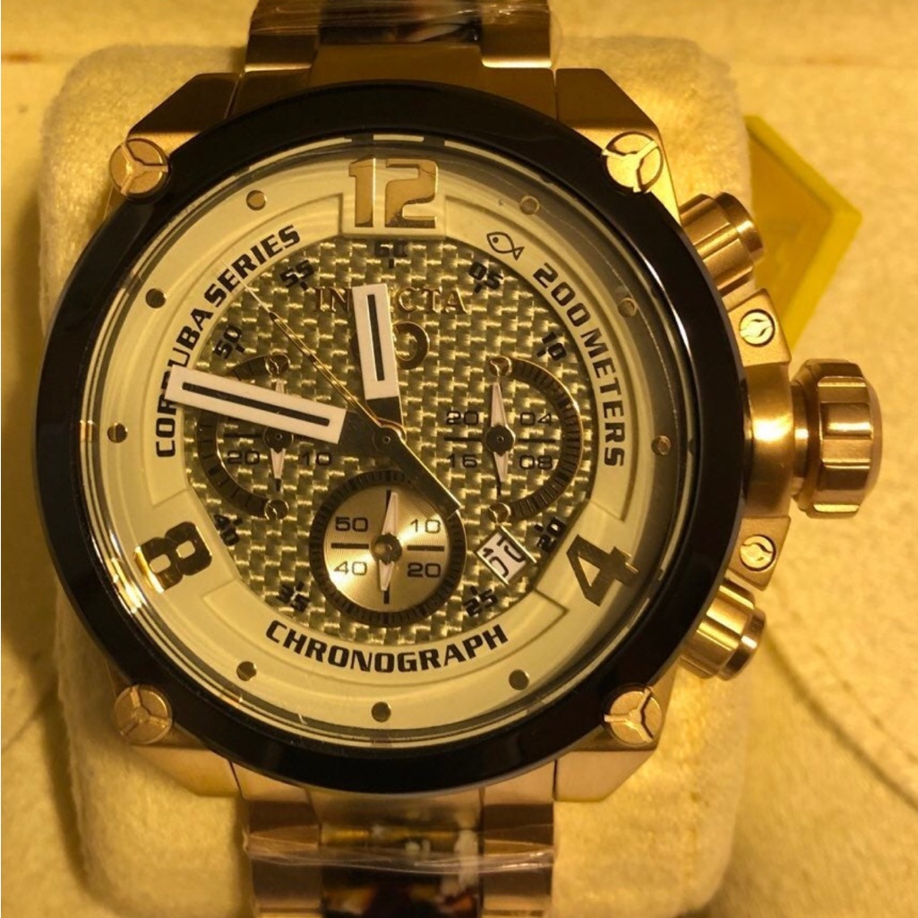 Invicta Gold And Black Chronograph Watch